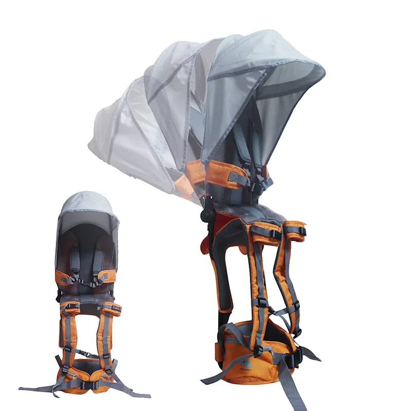 Child Shoulder Carrier Baby Saddle Hiking Backpack Foldable Shoulder Saddle Ankle Straps Hands Free for Ergonomic Seat Holds up