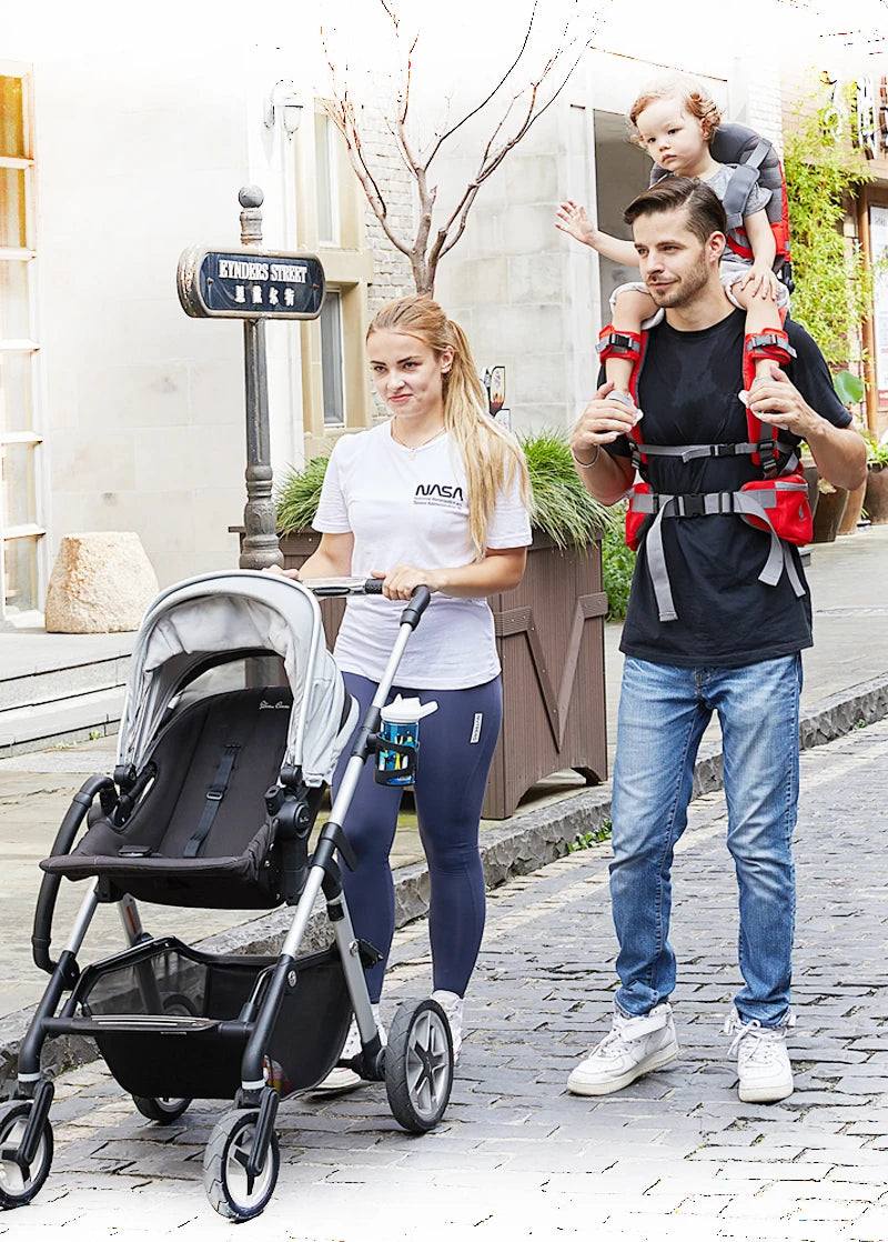 Child Shoulder Carrier Baby Saddle Hiking Backpack Foldable Shoulder Saddle Ankle Straps Hands Free for Ergonomic Seat Holds up