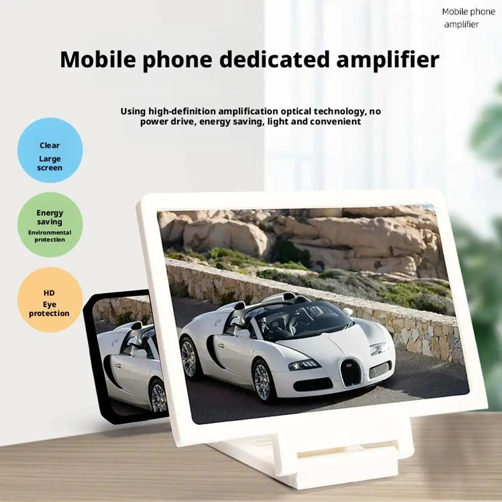 3D HD Mobile Phone Screen Amplifier Stand Pull Out Foldable Cell Phone Screen Enlarger Stand Holder for Enhanced Movie Watching