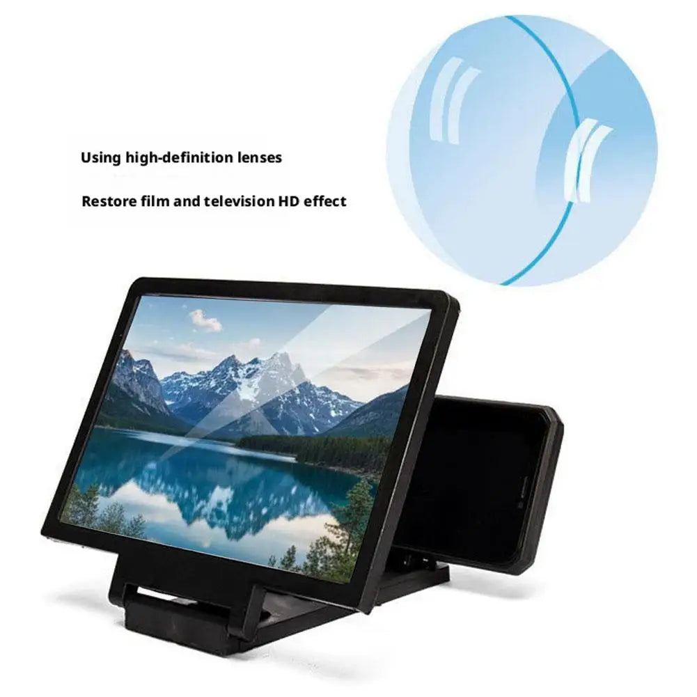 3D HD Mobile Phone Screen Amplifier Stand Pull Out Foldable Cell Phone Screen Enlarger Stand Holder for Enhanced Movie Watching