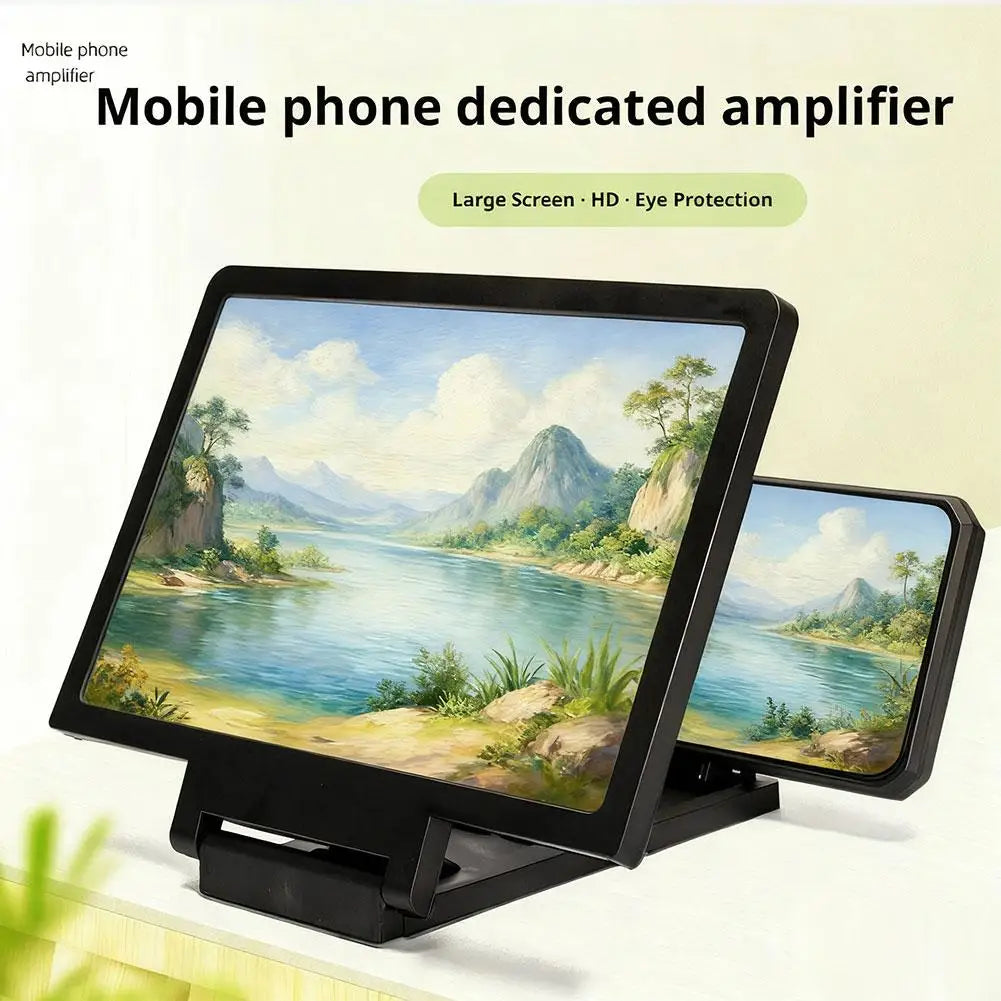 3D HD Mobile Phone Screen Amplifier Stand Pull Out Foldable Cell Phone Screen Enlarger Stand Holder for Enhanced Movie Watching