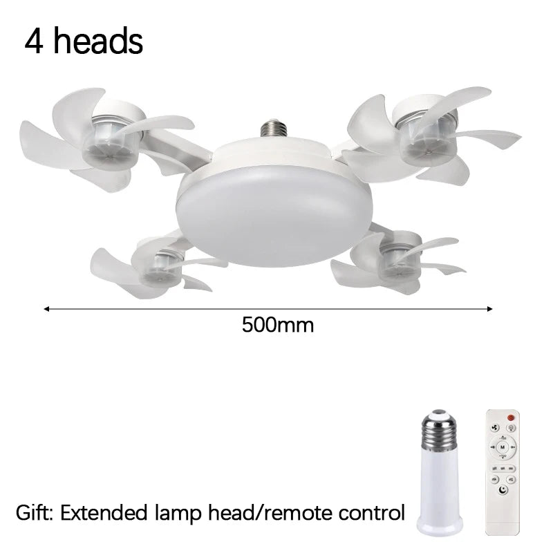 E27 LED Ceiling Fan Light with Remote Control Dimmer Function 50 60W Ceiling Light Drone Shaped Fan Light for  lighting