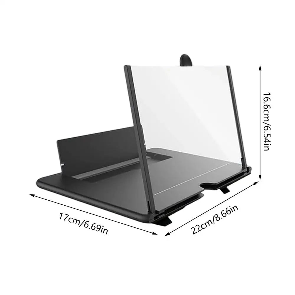 Phone Screen Magnifier 3D HD Desktop Projector Mobile Screen Magnifier for Seniors Video Watching Movie Night Home Travel Break